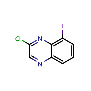 Chemical structure of 2-chloro-8-iodoquinoxaline , CAS 2203432-90-8, AChemBlock T91972