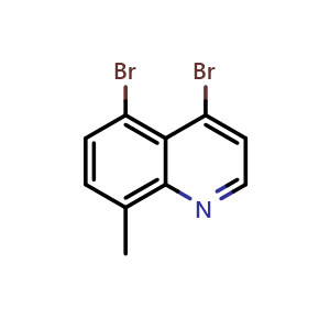 Chemical structure of 4,5-dibromo-8-methylquinoline , CAS 1601185-65-2, AChemBlock T91975