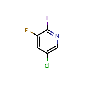 Chemical structure of 5-chloro-3-fluoro-2-iodopyridine , CAS 514797-98-9, AChemBlock T91999