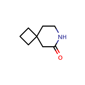Chemical structure of 7-azaspiro[3.5]nonan-8-one , CAS 2344685-49-8, AChemBlock T92011