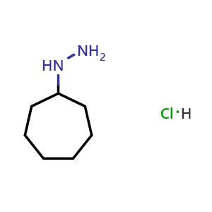 Chemical structure of cycloheptylhydrazine hydrochloride , CAS 79201-43-7, AChemBlock T92029
