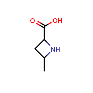 Chemical structure of 4-methylazetidine-2-carboxylic acid , CAS 1779725-63-1, AChemBlock T92038