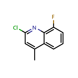 Chemical structure of 2-chloro-8-fluoro-4-methylquinoline , CAS 1171919-59-7, AChemBlock T92053