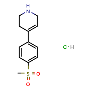 Chemical structure of 1,2,3,6-tetrahydro-4-(4-(methylsulfonyl)phenyl)pyridine hydrochloride , CAS 1632047-66-5, AChemBlock T92089
