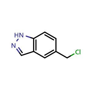 Chemical structure of 5-(chloromethyl)-1H-indazole , CAS 944904-22-7, AChemBlock T92095