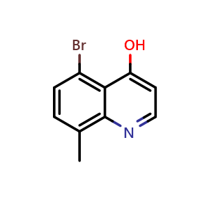 Chemical structure of 5-bromo-8-methylquinolin-4-ol , CAS 1157775-68-2, AChemBlock T92119