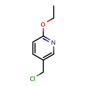 Chemical structure of 5-(Chloromethyl)-2-ethoxypyridine , CAS 101990-71-0, AChemBlock T92120
