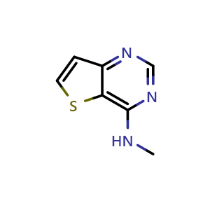 Chemical structure of N-methylthieno[3,2-d]pyrimidin-4-amine , CAS 1097040-23-7, AChemBlock T92132
