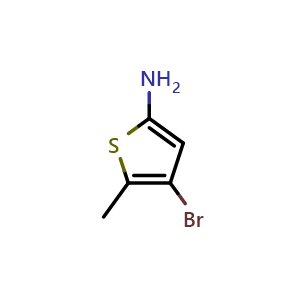 Chemical structure of 4-Bromo-5-methylthiophen-2-amine , CAS 1367932-47-5, AChemBlock T92136