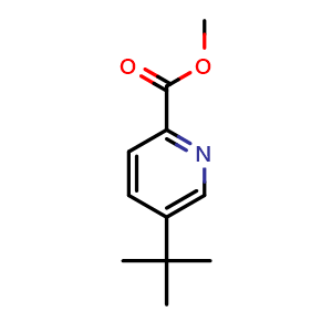 Chemical structure of methyl 5-tert-butylpicolinate , CAS 215436-29-6, AChemBlock T92137
