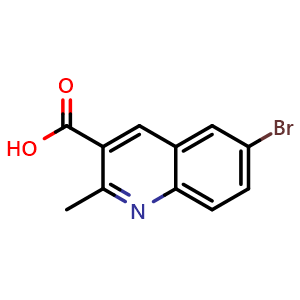 Chemical structure of 6-Bromo-2-methylquinoline-3-carboxylic acid , CAS 92513-39-8, AChemBlock T92143