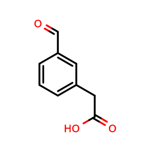 Chemical structure of 2-(3-Formylphenyl)acetic acid , CAS 34956-29-1, AChemBlock T92144