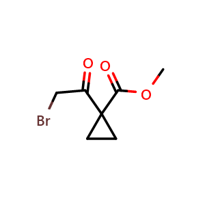 Chemical structure of methyl 1-(2-bromoacetyl)cyclopropane-1-carboxylate , CAS 1936620-49-3, AChemBlock T92148
