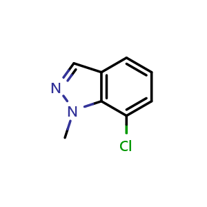 Chemical structure of 7-chloro-1-methyl-1H-indazole , CAS 1216697-27-6, AChemBlock T92162