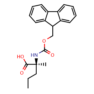 Chemical structure of Fmoc-a-methyl-L-norvaline , CAS 881921-10-4, AChemBlock T92164