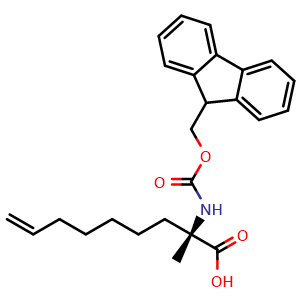 Chemical structure of (S)-2-(Fmoc-amino)-2-methylnon-8-enoic acid , CAS 1311933-83-1, AChemBlock T92177