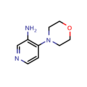 Chemical structure of 4-(morpholin-4-yl)pyridin-3-amine , CAS 90648-26-3, AChemBlock T92203