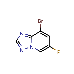 Chemical structure of 8-bromo-6-fluoro-[1,2,4]triazolo[1,5-a]pyridine , CAS 2092062-74-1, AChemBlock T92224