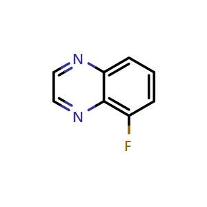 Chemical structure of 5-fluoroquinoxaline , CAS 77130-30-4, AChemBlock T92225