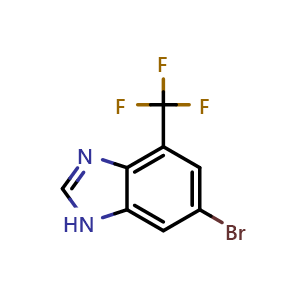 Chemical structure of 6-bromo-4-(trifluoromethyl)-1H-benzo[d]imidazole , CAS 914637-51-7, AChemBlock T92226