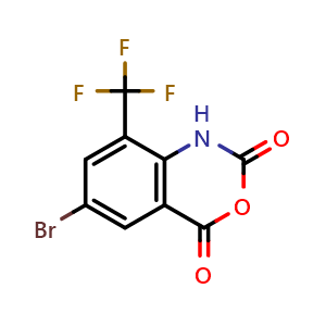 Chemical structure of 5-bromo-3-(trifluoromethyl)isatoic anhydride , CAS 1422682-01-6, AChemBlock T92259
