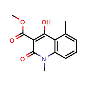 Chemical structure of methyl 4-hydroxy-1,5-dimethyl-2-oxo-1,2-dihydroquinoline-3-carboxylate , CAS 2751657-99-3, AChemBlock T92265