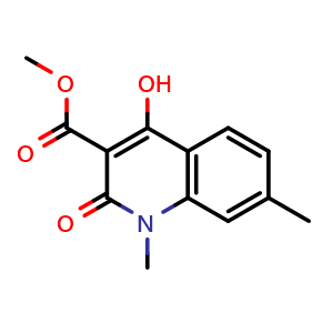 Chemical structure of methyl 4-hydroxy-1,7-dimethyl-2-oxo-1,2-dihydroquinoline-3-carboxylate , CAS 2748500-99-2, AChemBlock T92266
