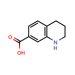 Chemical structure of 1,2,3,4-tetrahydroquinoline-7-carboxylic acid , CAS 22048-88-0, AChemBlock T92276