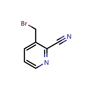 Chemical structure of 3-(Bromomethyl)picolinonitrile , CAS 116986-13-1, AChemBlock T92277