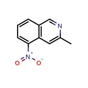 Chemical structure of 3-methyl-5-nitroisoquinoline , CAS 18222-17-8, AChemBlock T92312