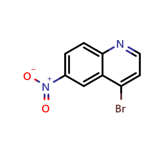 Chemical structure of 4-bromo-6-nitroquinoline , CAS 860195-53-5, AChemBlock T92314