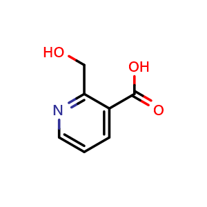 Chemical structure of 2-(hydroxymethyl)pyridine-3-carboxylic acid , CAS 81113-14-6, AChemBlock T92336