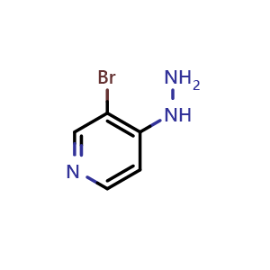 Chemical structure of 3-Bromo-4-hydrazinylpyridine , CAS 1202941-04-5, AChemBlock T92340