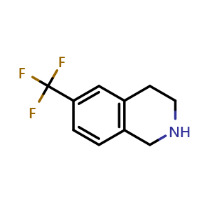 Chemical structure of Isoquinoline,1,2,3,4-tetrahydro-6-(trifluoromethyl).. , CAS 215798-14-4, AChemBlock T92354