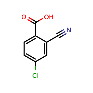 Chemical structure of 4-chloro-2-cyanobenzoic acid , CAS 887589-57-3, AChemBlock T92355