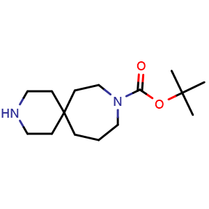 Chemical structure of tert-butyl 3,9-diazaspiro[5.6]dodecane-9-carboxylate , CAS 1246509-85-2, AChemBlock T92388