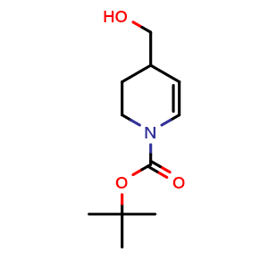 Chemical structure of tert-butyl 4-(hydroxymethyl)-3,4-dihydro-2H-pyridine-1-carboxylate , CAS 2387597-64-8, AChemBlock T92416