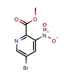 Chemical structure of methyl 5-bromo-3-nitropyridine-2-carboxylate , CAS 1211580-11-8, AChemBlock T92430
