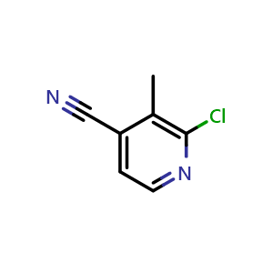 Chemical structure of 2-Chloro-3-methylisonicotinonitrile , CAS 1195189-83-3, AChemBlock T92434