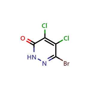 Chemical structure of 6-Bromo-4,5-dichloro-3(2H)-pyridazinone , CAS 933041-14-6, AChemBlock T92437