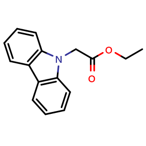 Chemical structure of ethyl 2-carbazol-9-ylacetate , CAS 6209-23-0, AChemBlock T92469