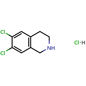 Chemical structure of 6,7-Dichloro-1,2,3,4-tetrahydro-isoquinoline hydrochloride , CAS 73075-49-7, AChemBlock T92478