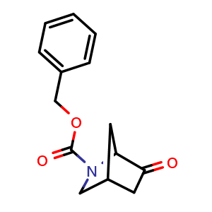 Chemical structure of benzyl 6-oxo-2-azabicyclo[2.2.1]heptane-2-carboxylate , CAS 179023-39-3, AChemBlock T92481
