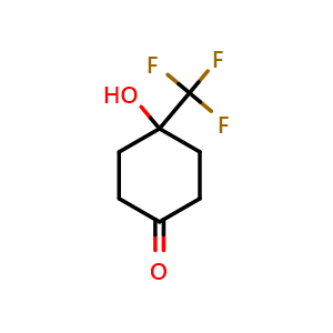 Chemical structure of 4-hydroxy-4-(trifluoromethyl)cyclohexanone , CAS 120929-90-0, AChemBlock T92482
