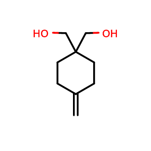 Chemical structure of [1-(hydroxymethyl)-4-methylene-cyclohexyl]methanol , CAS 1354932-12-9, AChemBlock T92504