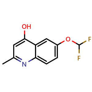 Chemical structure of 6-(difluoromethoxy)-2-methylquinolin-4-ol , CAS 56716-96-2, AChemBlock T92515