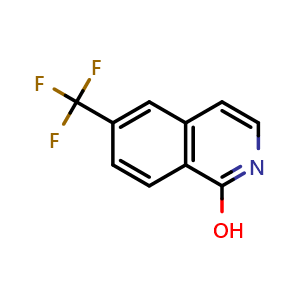 Chemical structure of 6-(trifluoromethyl)isoquinolin-1-ol , CAS 1184916-59-3, AChemBlock T92555