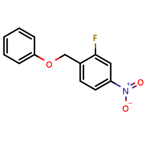 Chemical structure of 2-fluoro-4-nitro-1-(phenoxymethyl)benzene , CAS 1160994-37-5, AChemBlock T92556