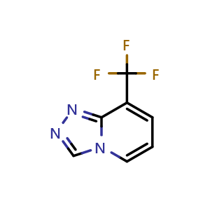 Chemical structure of 8-(trifluoromethyl)-[1,2,4]triazolo[4,3-a]pyridine , CAS 1019025-18-3, AChemBlock T92558