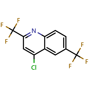 Chemical structure of 4-chloro-2,6-bis(trifluoromethyl)quinoline , CAS 91991-79-6, AChemBlock T92577